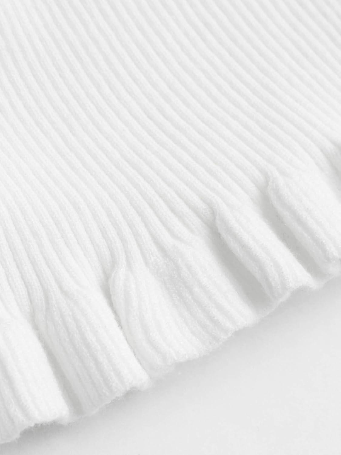 imageCIDER Mid Waist Solid Split Knit Midi SkirtWhite