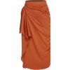 imageCIDER Miami Sunset Vacation Mid Rise Ruched Maxi SkirtBrown