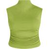imageCIDER Solid High Neck Sleeveless Ruched Tank Top Curve ampamp PlusGreen