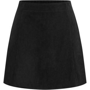 CIDER Corduroy Mini Skirt Elastic Waist A-Line Skirt Women’s Fashion(Black)