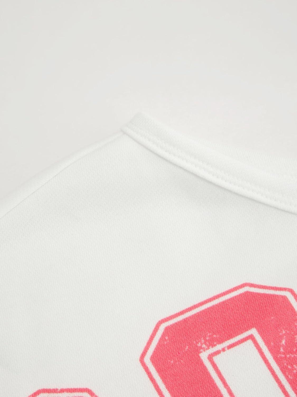 imageCIDER Womens Off Shoulder Sweatshirt Boston Graphic Pullover Casual Long Sleeve TopWhite