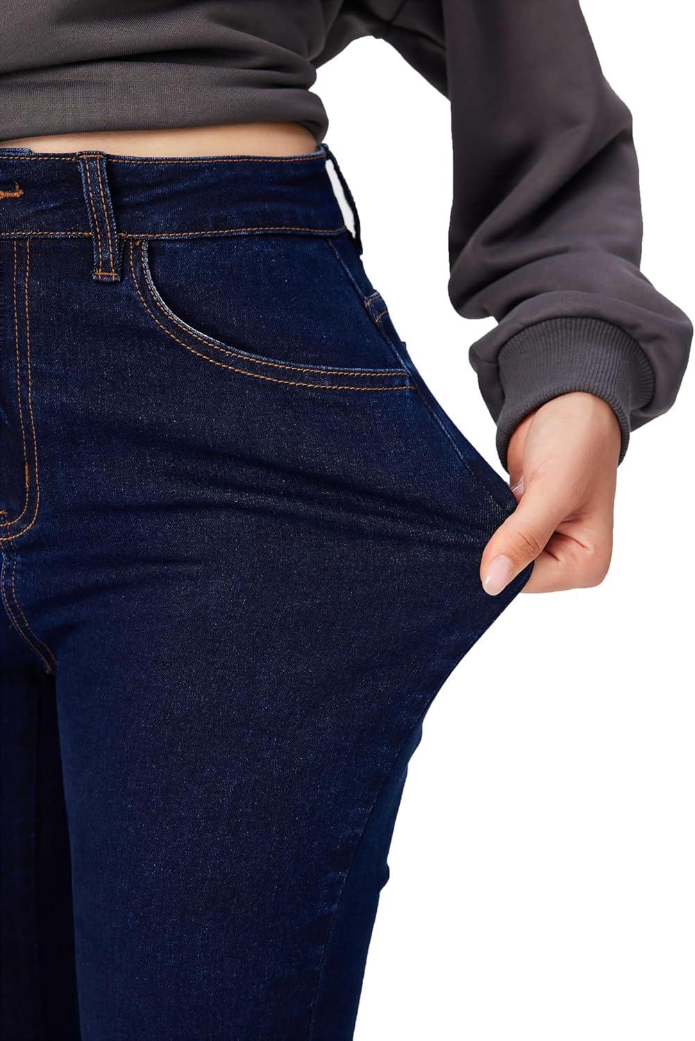 imageCIDER Women Stretchy Flare Leg Jeans Fashion Denim PantsDark Navy