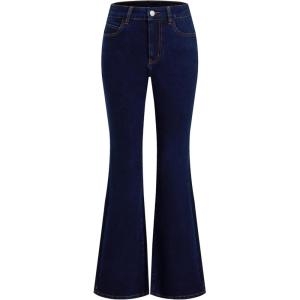 CIDER Women Stretchy Flare Leg Jeans Fashion Denim Pants(Dark Navy)