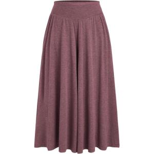 CIDER Women’s Plus Size Wide Leg Pants Palazzo Flowy Loose Fit Casual Lounge Pants with Pockets(Wine)