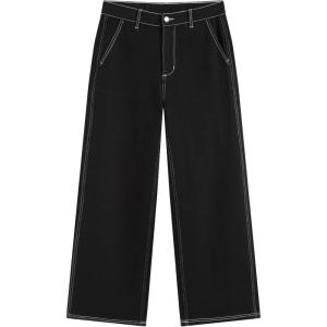 CIDER Womens Wide Leg Jeans Middle Waisted Denim Pants Y2k Fashion(Black)