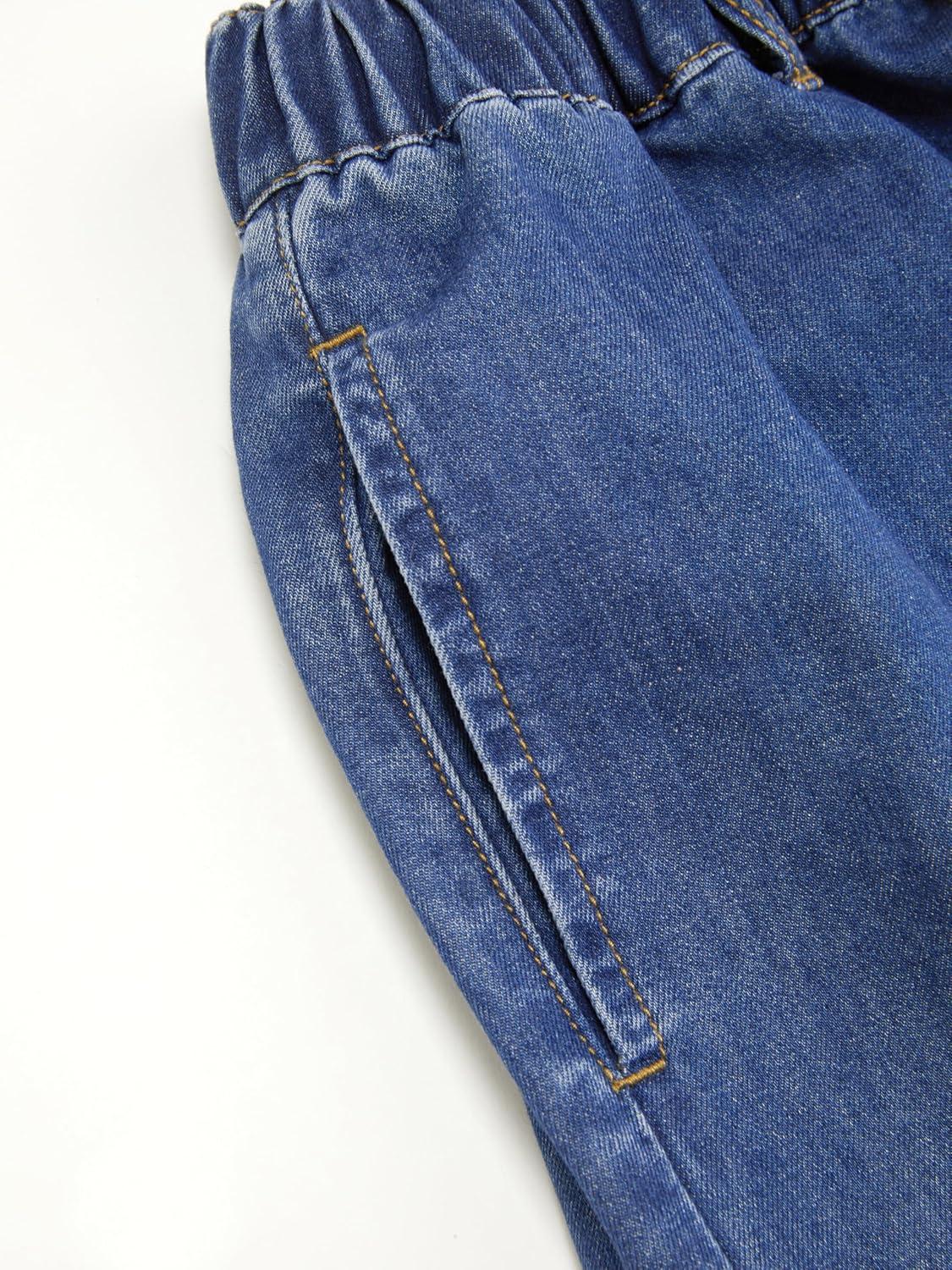 imageCIDER Drawstring Wide Leg Jeans for Women High Waisted Baggy Jeans Denim Pants with PocketsBlue Size Up