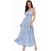 OSTOO Robe Longue d&rsquo;été 2025 à Volants Style bohème à Volants pour Femme(Bleu)
