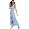 OSTOO Robe Longue d&rsquo;été 2025 à Volants Style bohème à Volants pour Femme(Bleu)