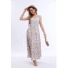 OSTOO Robe Longue d&rsquo;été 2025 à Volants Style bohème à Volants pour Femme(Bleu/Fleur)