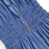 OSTOO Robe Longue d&rsquo;été 2025 à Volants Style bohème à Volants pour Femme(Denim Bleu Foncé)
