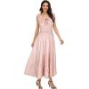 OSTOO Robe Longue d&rsquo;été 2025 à Volants Style bohème à Volants pour Femme(Denim Rose)