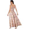 OSTOO Robe Longue d&rsquo;été 2025 à Volants Style bohème à Volants pour Femme(Fleur de Noix de Cajou Rose)