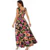 OSTOO Robe Longue d&rsquo;été 2025 à Volants Style bohème à Volants pour Femme(Fleurs Noires)