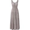 OSTOO Robe Longue d&rsquo;été 2025 à Volants Style bohème à Volants pour Femme(Gris/Blanc)