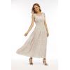 OSTOO Robe Longue d&rsquo;été 2025 à Volants Style bohème à Volants pour Femme(Gris/Blanc)