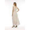 OSTOO Robe Longue d&rsquo;été 2025 à Volants Style bohème à Volants pour Femme(Gris/Blanc)