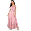 OSTOO Robe Longue d&rsquo;été 2025 à Volants Style bohème à Volants pour Femme(Rose/Plaid)