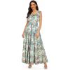 OSTOO Robe Longue d&rsquo;été 2025 à Volants Style bohème à Volants pour Femme(Vert)