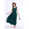 OSTOO Robe Longue d&rsquo;été 2025 à Volants Style bohème à Volants pour Femme(Vert Foncé)