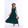OSTOO Robe Longue d&rsquo;été 2025 à Volants Style bohème à Volants pour Femme(Vert Foncé)