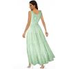 OSTOO Robe Longue d&rsquo;été 2025 à Volants Style bohème à Volants pour Femme(Vert/Carreaux)