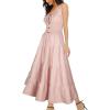 OSTOO Robe Longue d&rsquo;été 2025 à Volants Style bohème à Volants pour Femme(Denim Rose)