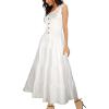 OSTOO Robe Longue d&rsquo;été 2025 à Volants Style bohème à Volants pour Femme(Ecru)