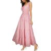 OSTOO Robe Longue d&rsquo;été 2025 à Volants Style bohème à Volants pour Femme(Rose/Plaid)