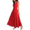 OSTOO Robe Longue d&rsquo;été 2025 à Volants Style bohème à Volants pour Femme(Rouge)