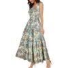 OSTOO Robe Longue d&rsquo;été 2025 à Volants Style bohème à Volants pour Femme(Vert)