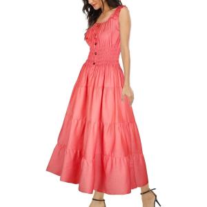 OSTOO Robe Longue d&rsquo;été 2025 à Volants Style bohème à Volants pour Femme(Mandarine)