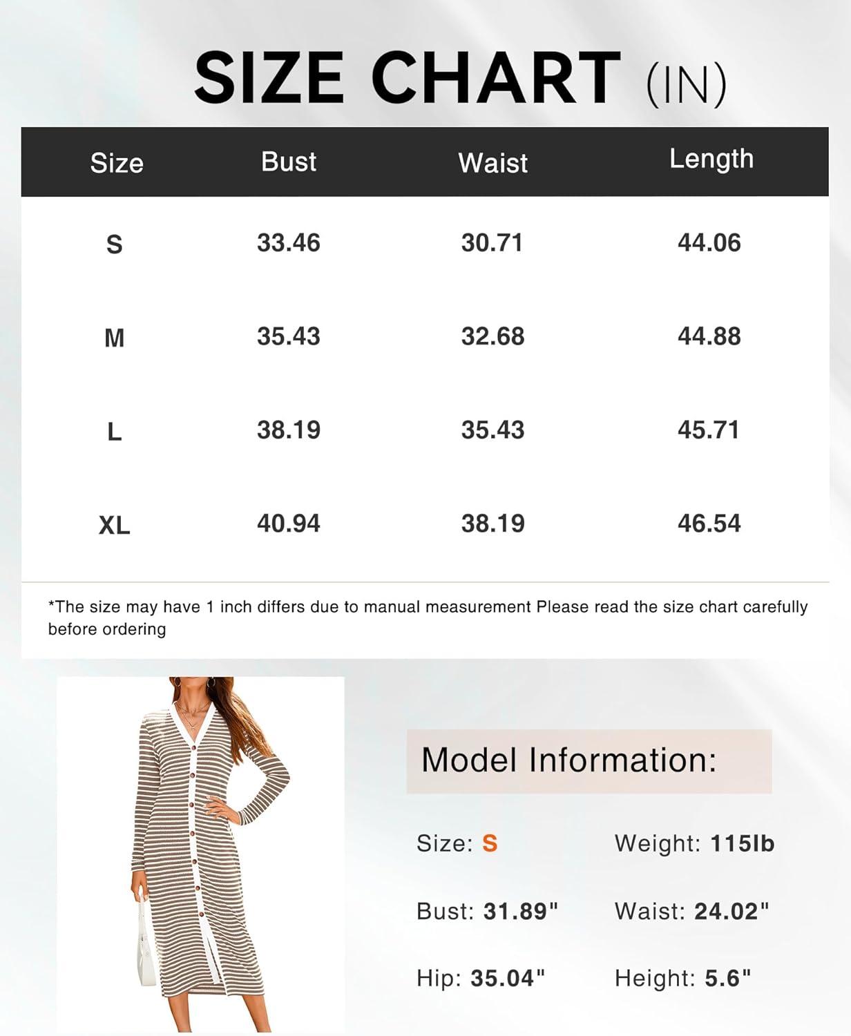 imageBTFBM Robe dcontracte manches longues pour femme robes dautomne 2024 robes midi rayes robes dcoratives en tricot ctel avec boutonsMarron