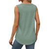 Débardeur sans manches pour femme – Débardeur d&rsquo;été sexy en coton – Coupe ample – T-shirt de sport – Couleur unie – Haut basique – Mode d&rsquo;été (disponible en grande taille)(#03 Vert Armée)