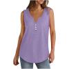 Débardeur sans manches pour femme – Débardeur d&rsquo;été sexy en coton – Coupe ample – T-shirt de sport – Couleur unie – Haut basique – Mode d&rsquo;été (disponible en grande taille)(#06 Violet)