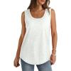Débardeur sans manches pour femme – Débardeur d&rsquo;été sexy en coton – Coupe ample – T-shirt de sport – Couleur unie – Haut basique – Mode d&rsquo;été (disponible en grande taille)(#03 Blanc.)