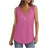 Débardeur sans manches pour femme – Débardeur d&rsquo;été sexy en coton – Coupe ample – T-shirt de sport – Couleur unie – Haut basique – Mode d&rsquo;été (disponible en grande taille)(#06 Rose.)