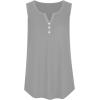 Débardeur sans manches pour femme – Débardeur d&rsquo;été sexy en coton – Coupe ample – T-shirt de sport – Couleur unie – Haut basique – Mode d&rsquo;été (disponible en grande taille)(#06 Gris.)