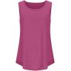 Débardeur sans manches pour femme – Débardeur d&rsquo;été sexy en coton – Coupe ample – T-shirt de sport – Couleur unie – Haut basique – Mode d&rsquo;été (disponible en grande taille)(#02 Rose.)