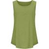 Débardeur sans manches pour femme – Débardeur d&rsquo;été sexy en coton – Coupe ample – T-shirt de sport – Couleur unie – Haut basique – Mode d&rsquo;été (disponible en grande taille)(#04 Vert.)