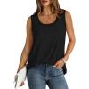 Débardeur sans manches pour femme – Débardeur d&rsquo;été sexy en coton – Coupe ample – T-shirt de sport – Couleur unie – Haut basique – Mode d&rsquo;été (disponible en grande taille)(#01 Noir)