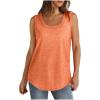 Débardeur sans manches pour femme – Débardeur d&rsquo;été sexy en coton – Coupe ample – T-shirt de sport – Couleur unie – Haut basique – Mode d&rsquo;été (disponible en grande taille)(#04 Orange)