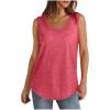 Débardeur sans manches pour femme – Débardeur d&rsquo;été sexy en coton – Coupe ample – T-shirt de sport – Couleur unie – Haut basique – Mode d&rsquo;été (disponible en grande taille)(#04 Rose)