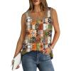 Débardeur sans manches pour femme – Débardeur d&rsquo;été sexy en coton – Coupe ample – T-shirt de sport – Couleur unie – Haut basique – Mode d&rsquo;été (disponible en grande taille)(#08 Multicolore)