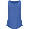 Débardeur sans manches pour femme – Débardeur d&rsquo;été sexy en coton – Coupe ample – T-shirt de sport – Couleur unie – Haut basique – Mode d&rsquo;été (disponible en grande taille)(#04 Bleu.)