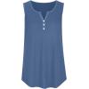 Débardeur sans manches pour femme – Débardeur d&rsquo;été sexy en coton – Coupe ample – T-shirt de sport – Couleur unie – Haut basique – Mode d&rsquo;été (disponible en grande taille)(#06 Bleu.)