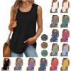 Débardeur sans manches pour femme – Débardeur d&rsquo;été sexy en coton – Coupe ample – T-shirt de sport – Couleur unie – Haut basique – Mode d&rsquo;été (disponible en grande taille)(#03 Blanc.)