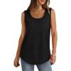 Débardeur sans manches pour femme – Débardeur d&rsquo;été sexy en coton – Coupe ample – T-shirt de sport – Couleur unie – Haut basique – Mode d&rsquo;été (disponible en grande taille)(#01 Noir)