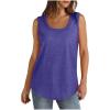 Débardeur sans manches pour femme – Débardeur d&rsquo;été sexy en coton – Coupe ample – T-shirt de sport – Couleur unie – Haut basique – Mode d&rsquo;été (disponible en grande taille)(#04 Violet)