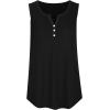 Débardeur sans manches pour femme – Débardeur d&rsquo;été sexy en coton – Coupe ample – T-shirt de sport – Couleur unie – Haut basique – Mode d&rsquo;été (disponible en grande taille)(#06 Noir)