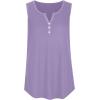 Débardeur sans manches pour femme – Débardeur d&rsquo;été sexy en coton – Coupe ample – T-shirt de sport – Couleur unie – Haut basique – Mode d&rsquo;été (disponible en grande taille)(#06 Violet)